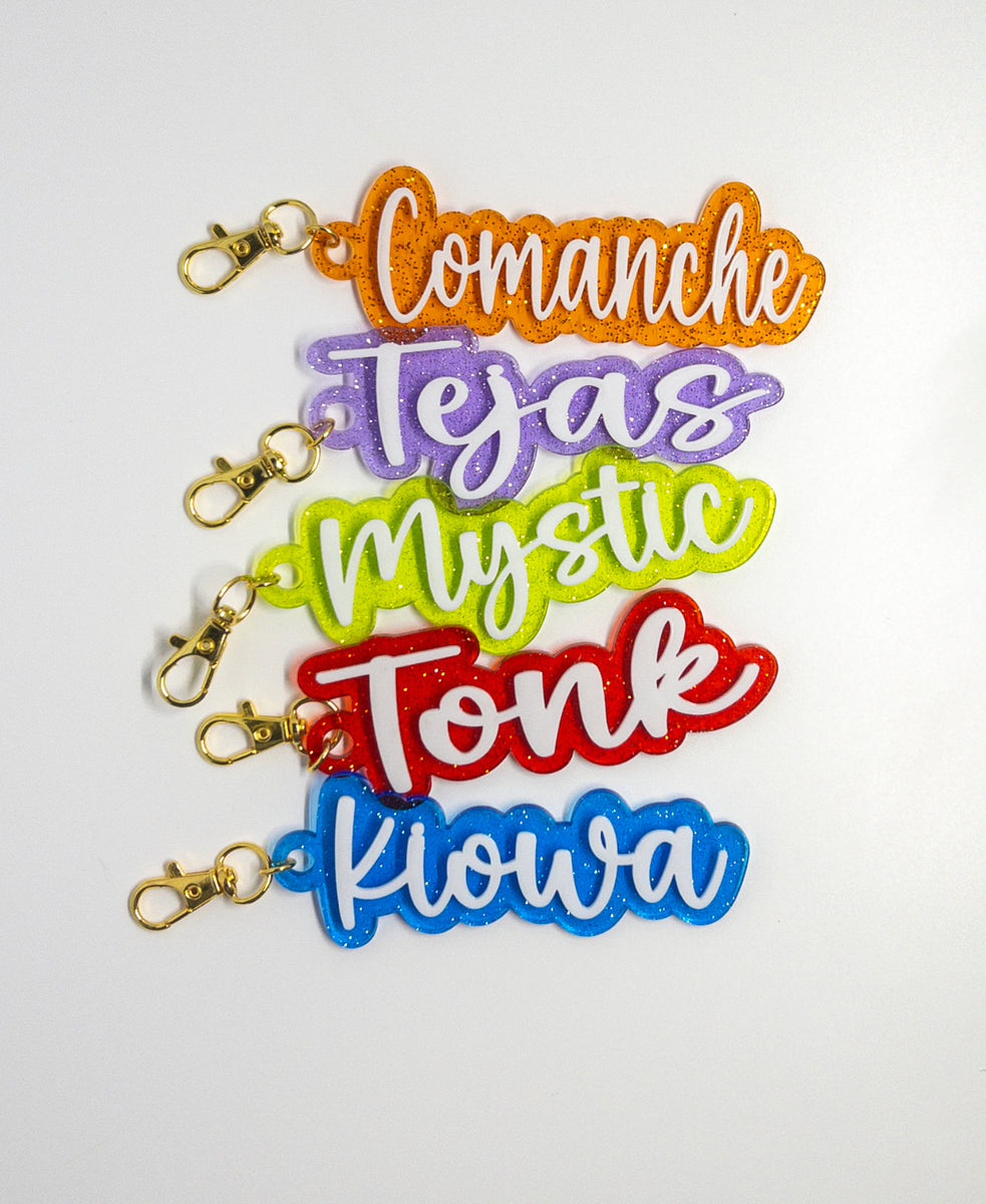 Camp Keychain – A Girl and Two Bows