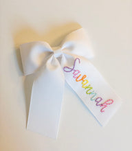 Load image into Gallery viewer, Rainbow Name on White Ribbon