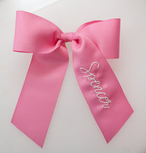 Load image into Gallery viewer, White Name on Hot Pink Ribbon