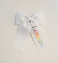 Load image into Gallery viewer, Rainbow Name on White Ribbon
