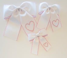Load image into Gallery viewer, Pink Heart with Pink Moonstitch Bow