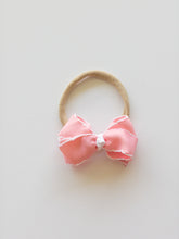 Load image into Gallery viewer, Pink Ribbon with White Moonstitch