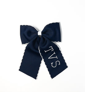 "TVS" Navy Bow