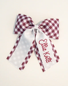 Layered Gingham Personalized Bow