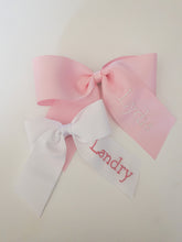 Load image into Gallery viewer, White Name on Light Pink Ribbon
